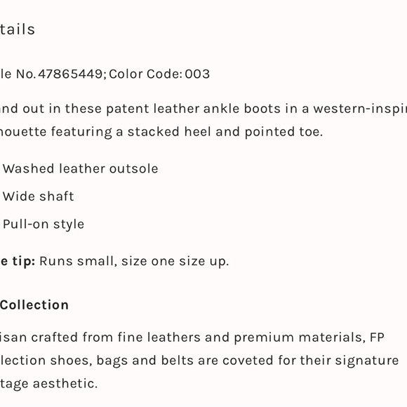 Free People Vintage Black leather cowboy Booties - Picture 5 of 11